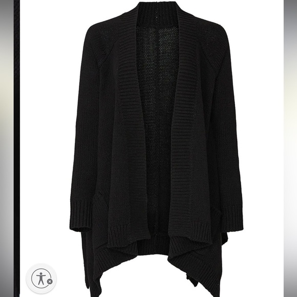 KAUFMAN FRANCO | Loose heavy black ribbed cotton cardigan Sz Small - Picture 5 of 8